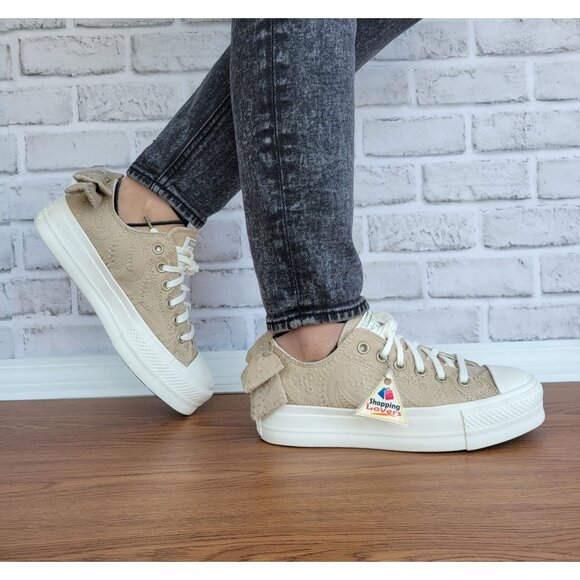❤️Converse Chuck Taylor All Star Lift Bow Sz 9.5 Women Shoes Embroidered A10246C - Picture 8 of 16